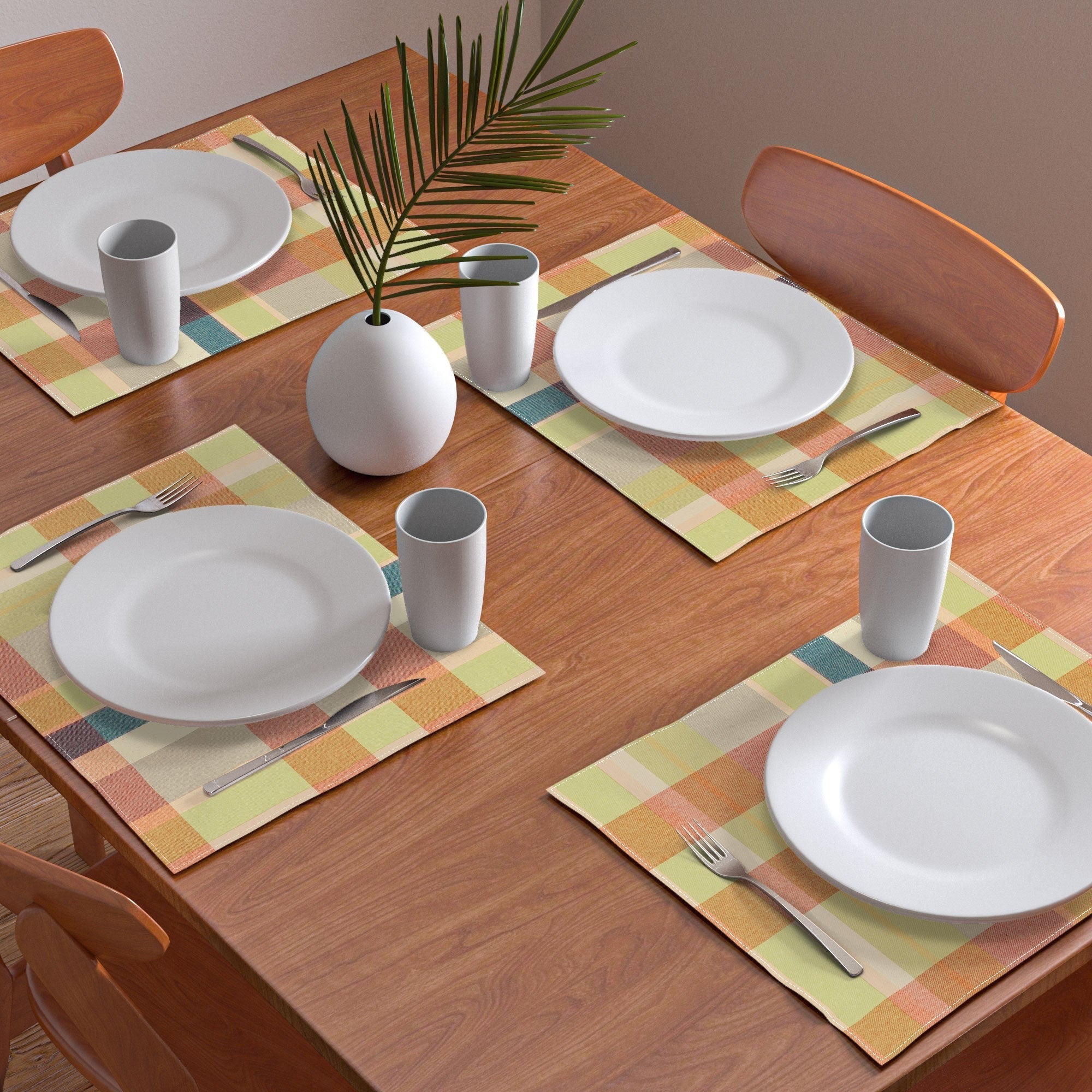 Marta Barragan Camarasa Retro Picnic Plaid Warm Tones Placemat