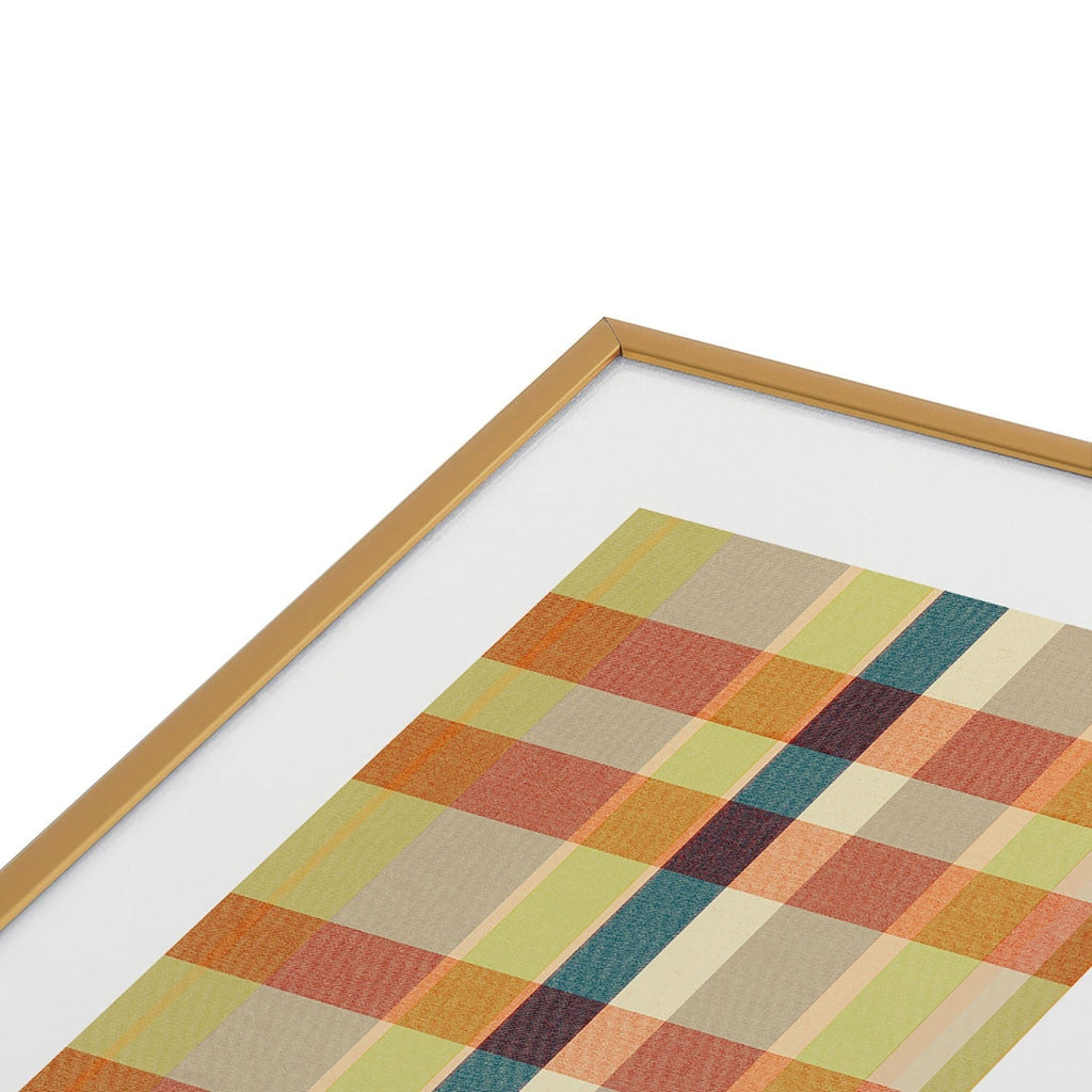 Marta Barragan Camarasa Retro Picnic Plaid Warm Tones Metal Framed Art Print