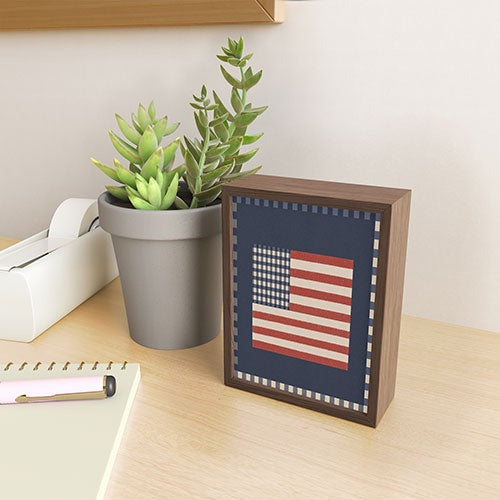 DENY Designs Gingham Flag Framed Mini Art Print