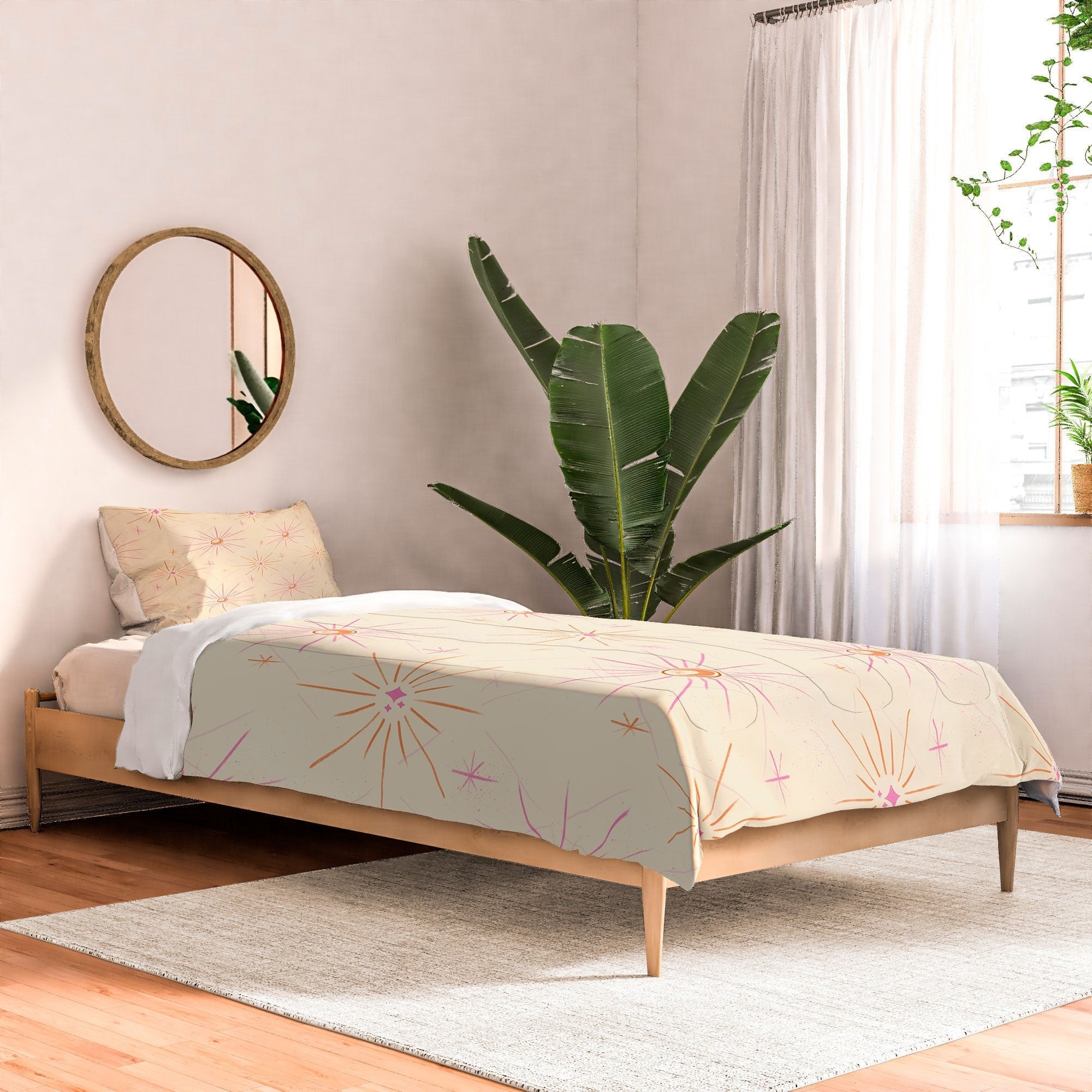 Little Om Pattern Little Moon cream Comforter