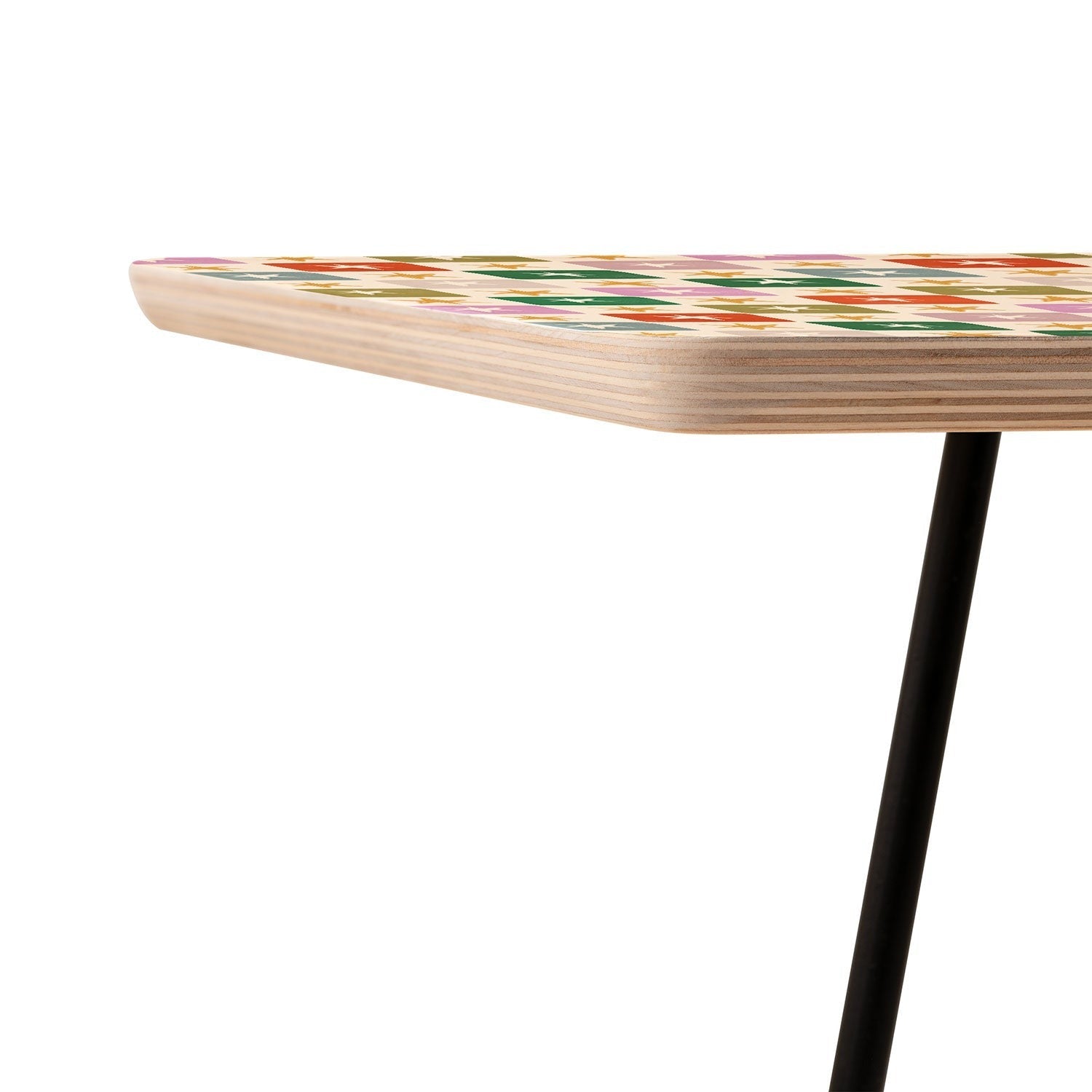 LouBruzzoni Retro Star Block Pattern Side Table