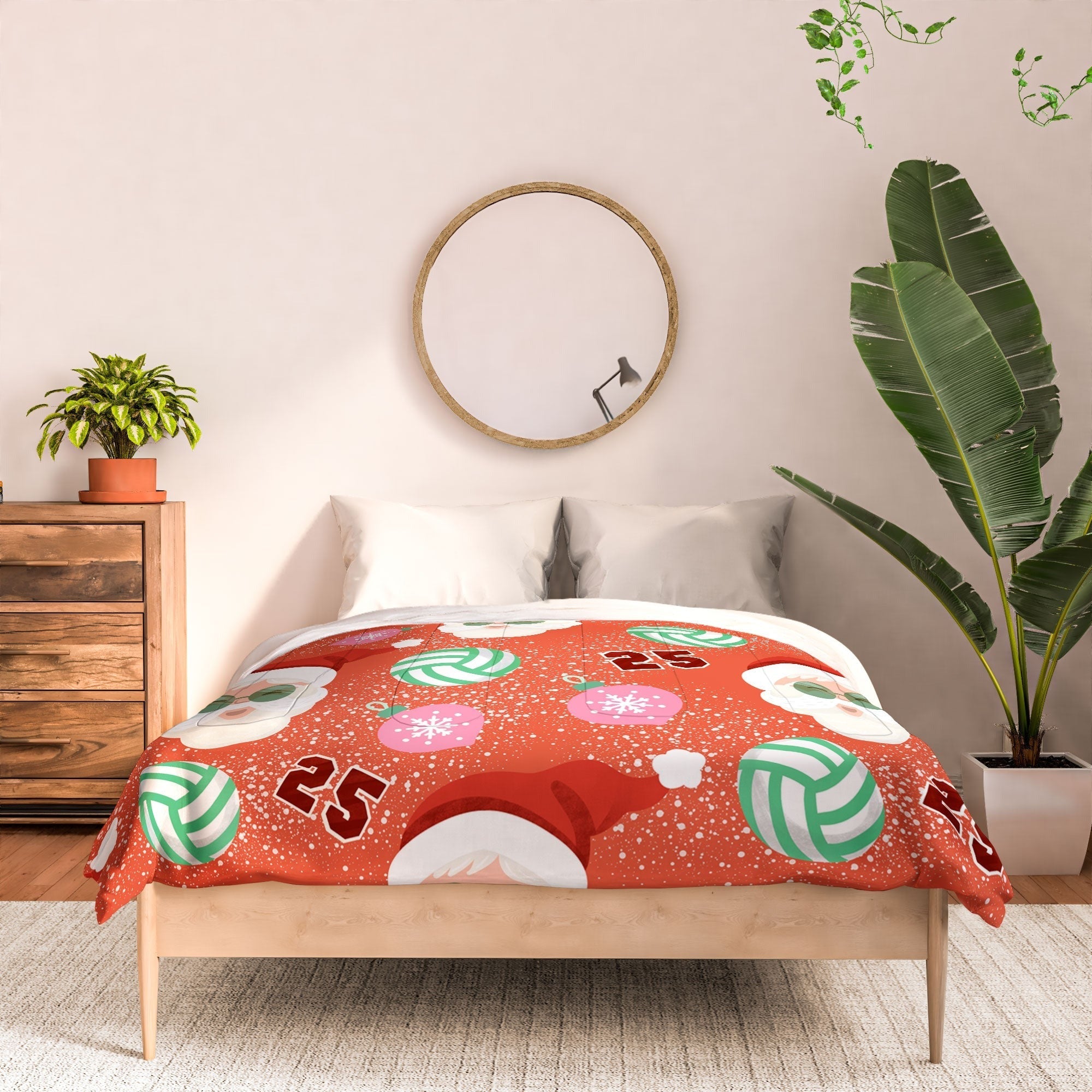 Design by Spark Sporty Volleyball Santa Comforter