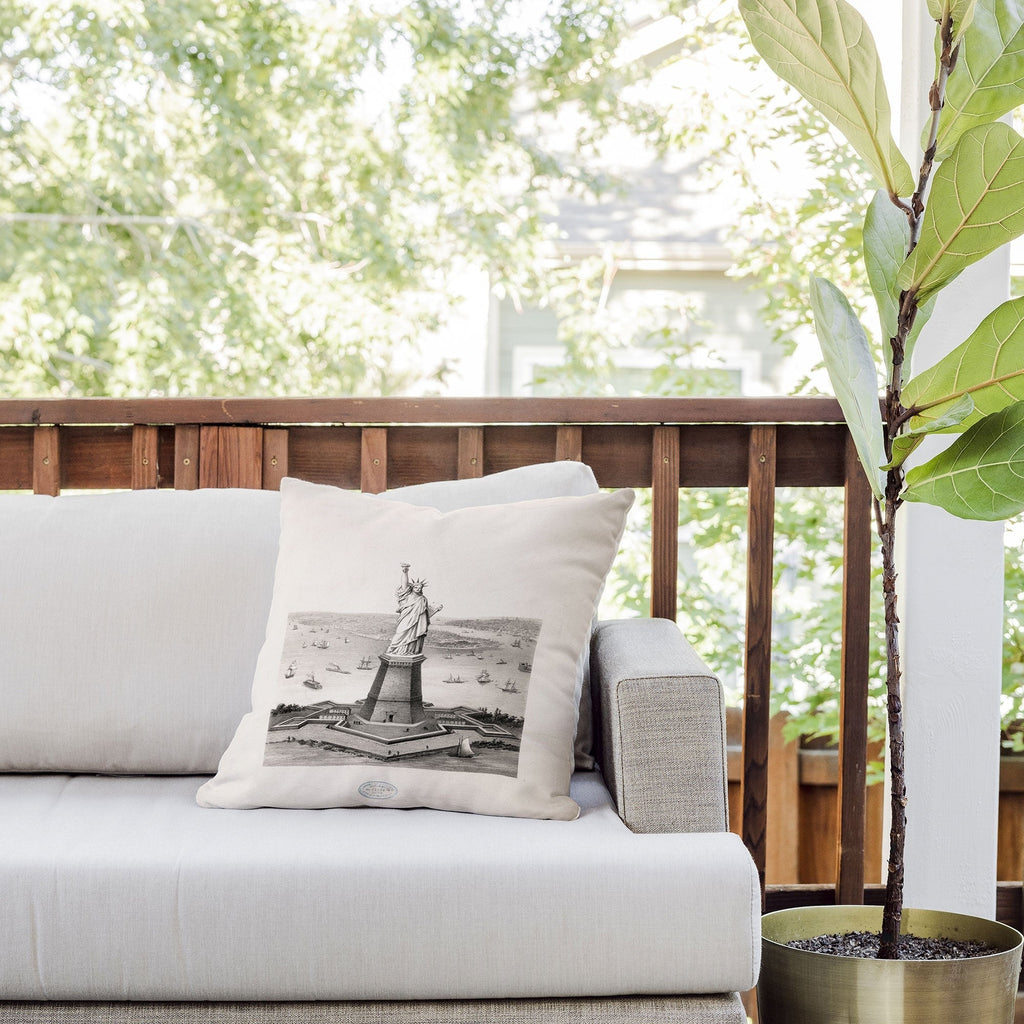 DENY Designs Vintage Lady Liberty Outdoor Throw Pillow