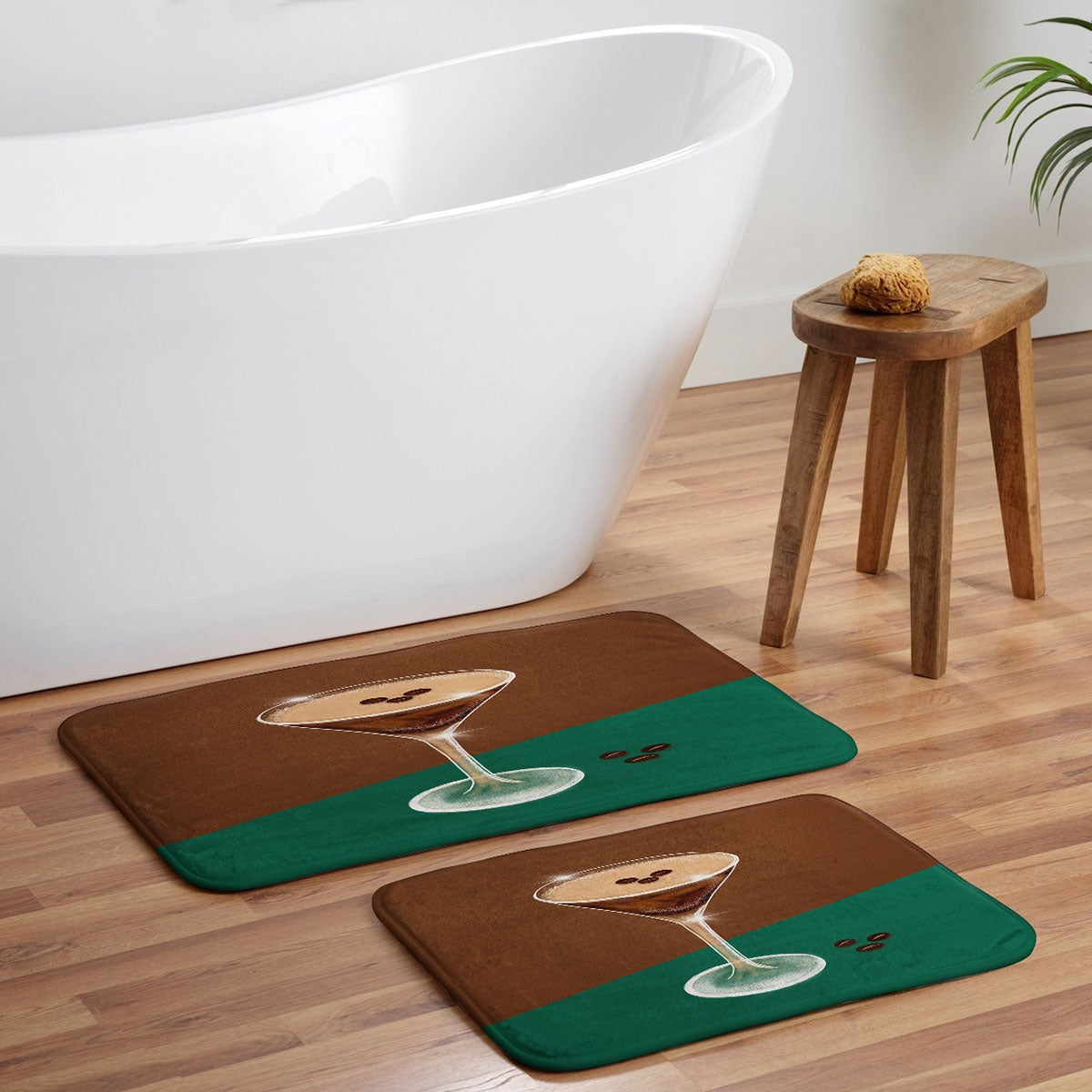 Design by Spark Expresso Martini Coffee Beans Memory Foam Bath Mat
