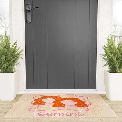 Little Om Zodiac Signs Gemini Welcome Mat