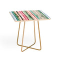 Ninola Design Botanic Retreat Watercolor Stripes Green Orange Red Side Table