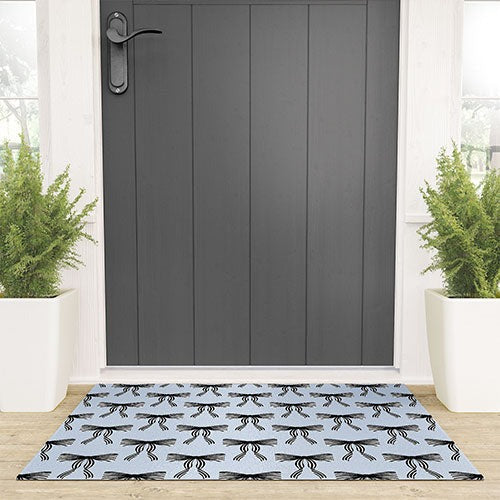 Design by Spark Black Striped Bows Welcome Mat