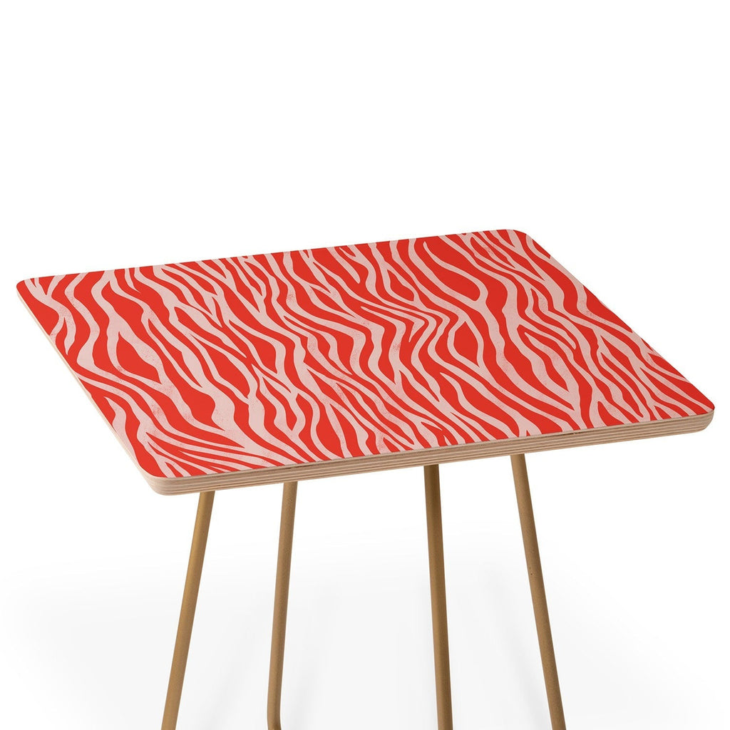 Avenie BR Red Zebra Stripe Side Table