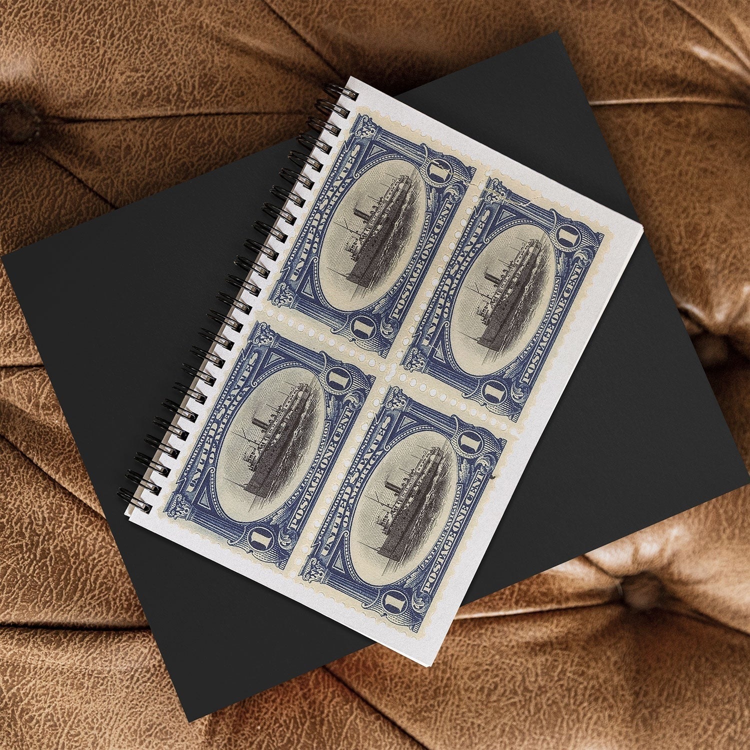 DENY Designs 1901 1c Fast Lake Navigation Stamps Spiral Notebook