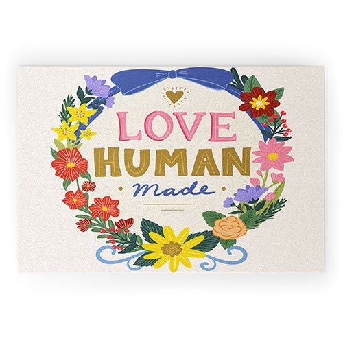 Design by Spark Love Human Made Floral Wreath Welcome Mat