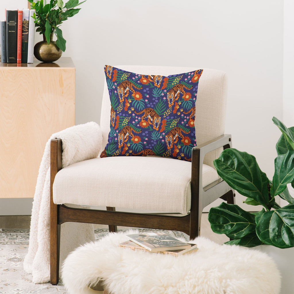 Design by Spark Tiger of the Glorious Jungle Throw Pillow
