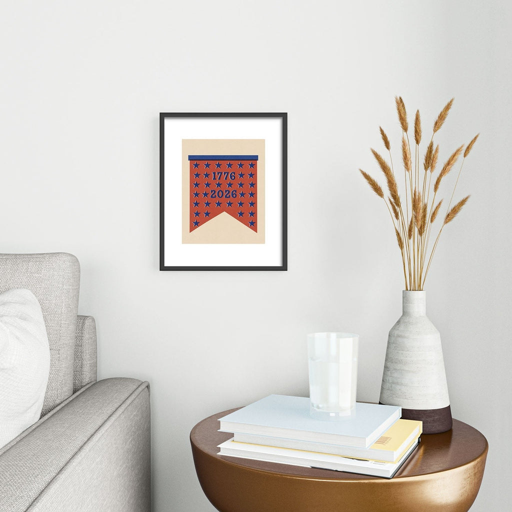 DENY Designs Star Banner Metal Framed Art Print