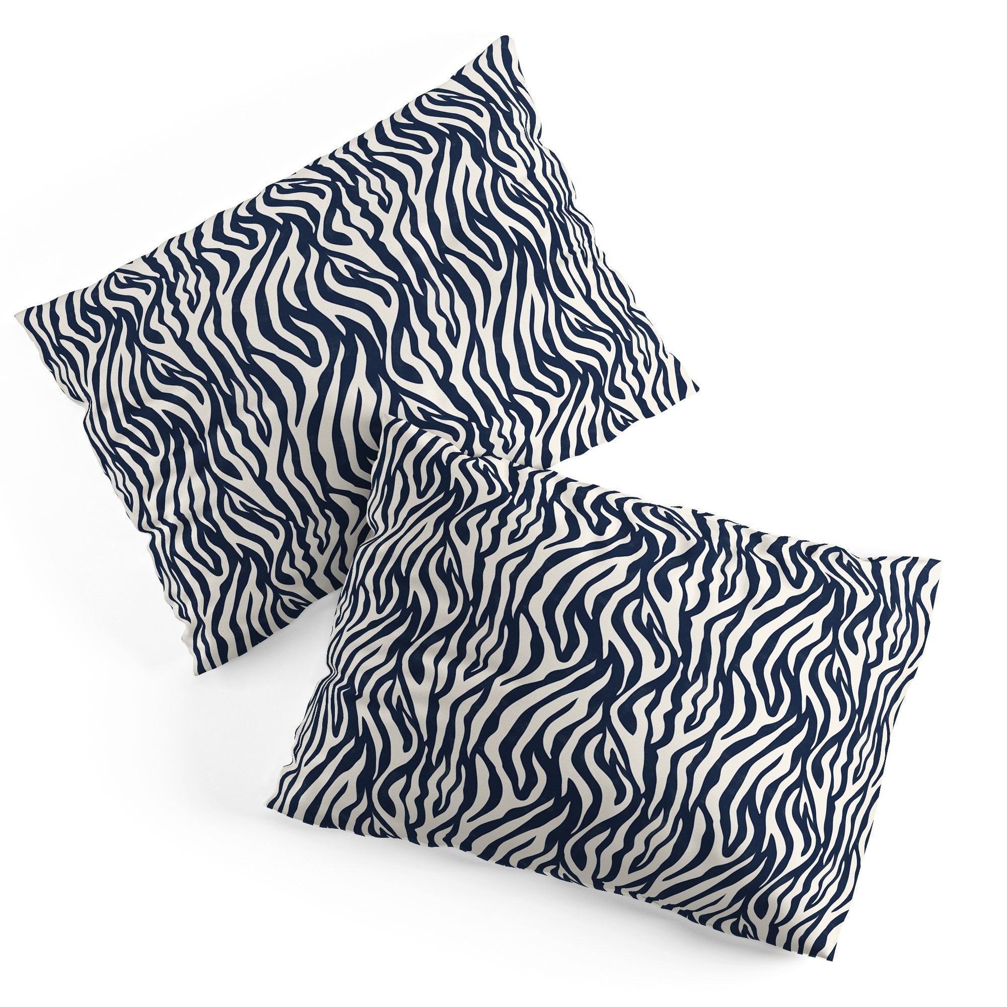 Avenie BR Navy Tiger Stripes Pillow Shams