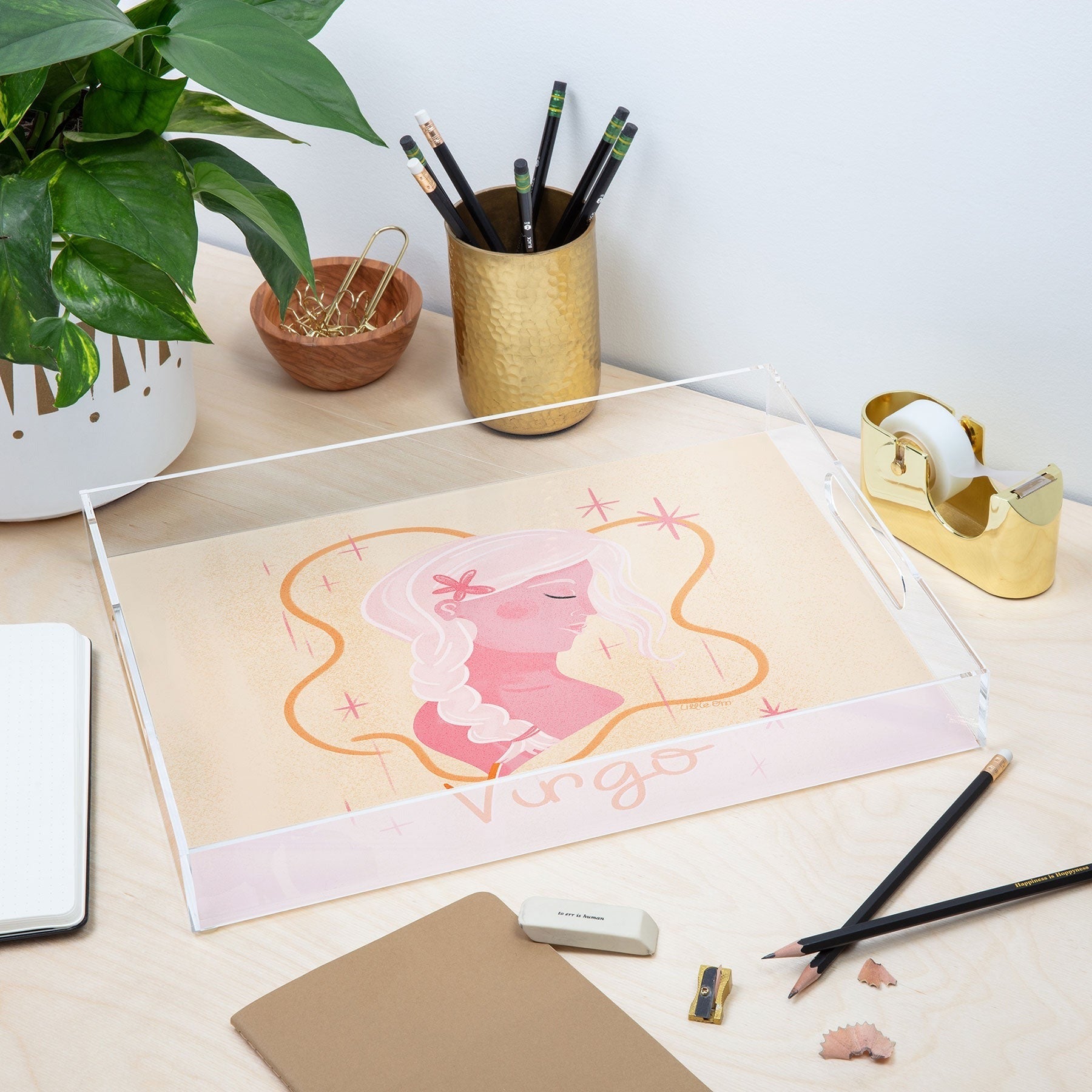 Little Om Zodiac Sign Virgo Acrylic Tray