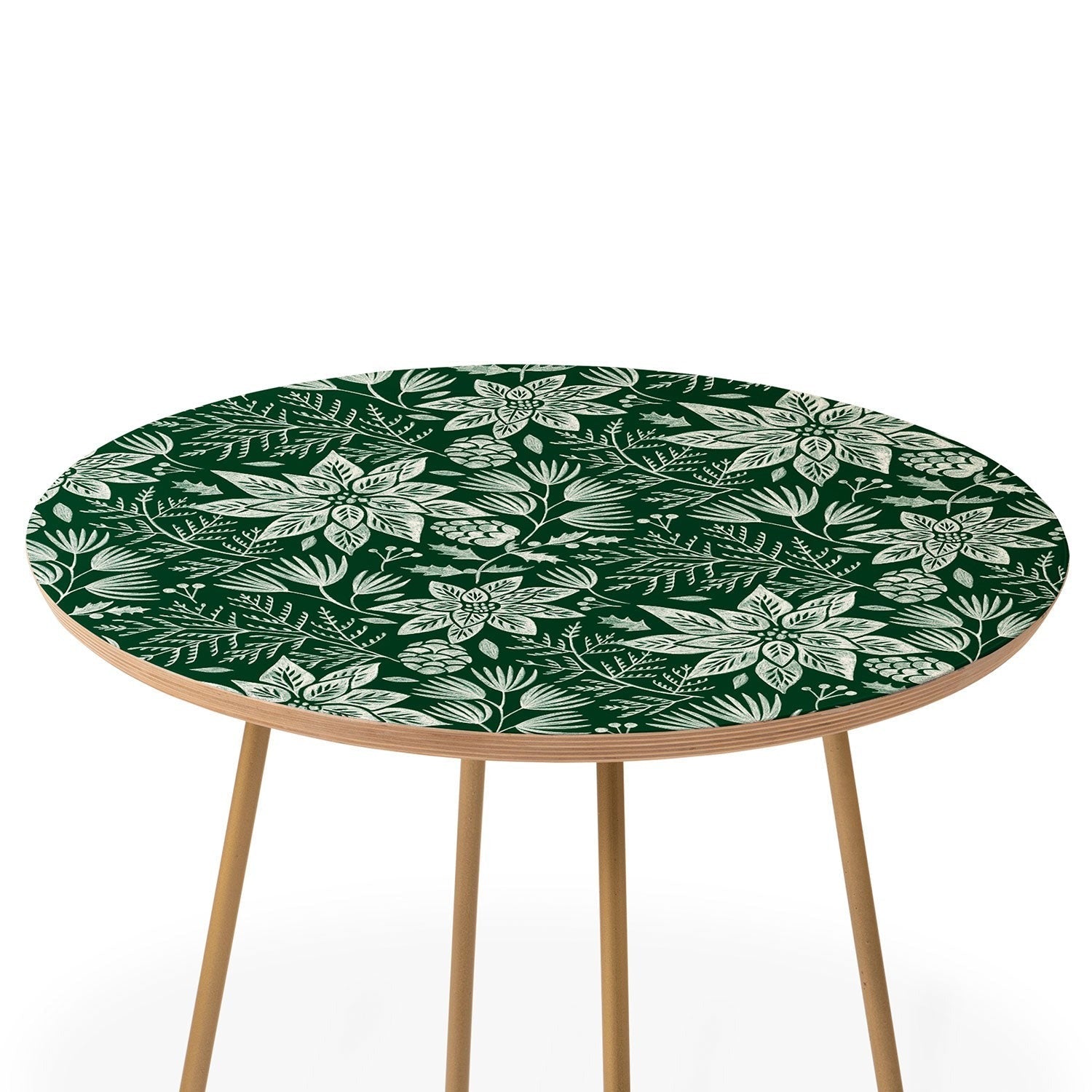 Pimlada Phuapradit Christmas Poinsettia Round Side Table