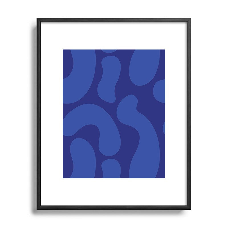 Camilla Foss Blue Pebble Metal Framed Art Print