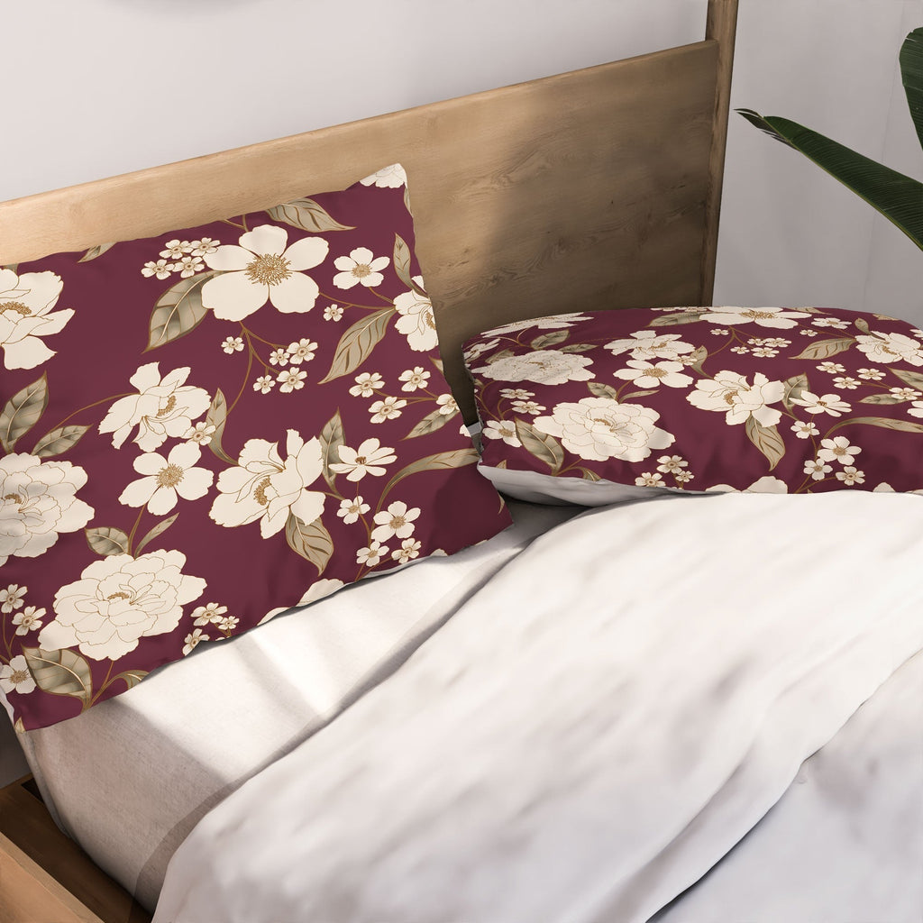 Gabriela Fuente Burgundy Floral Roberta Pillow Shams