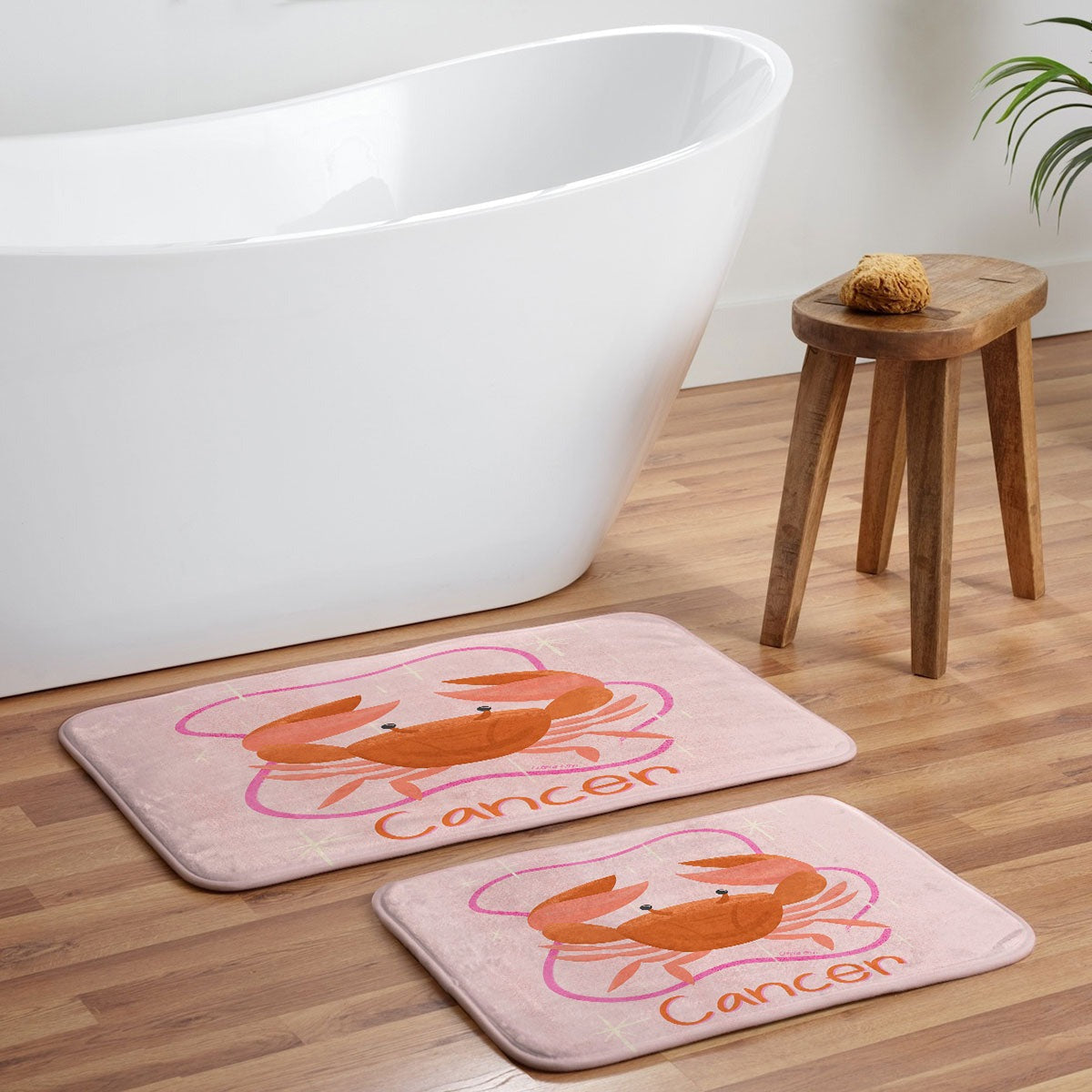 Little Om Zodiac Signs Cancer Memory Foam Bath Mat