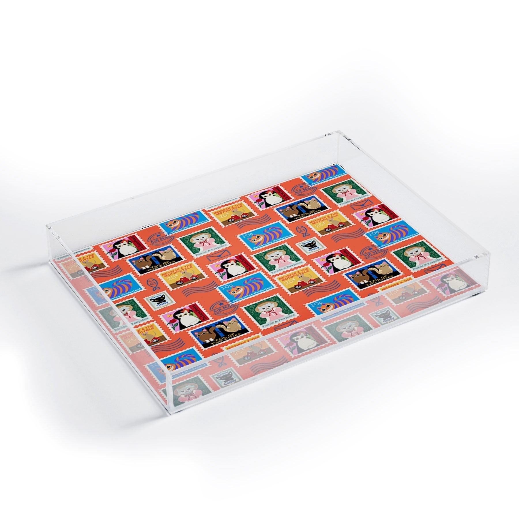 Design by Spark Classic Book Cat Stamps Acrylic Tray