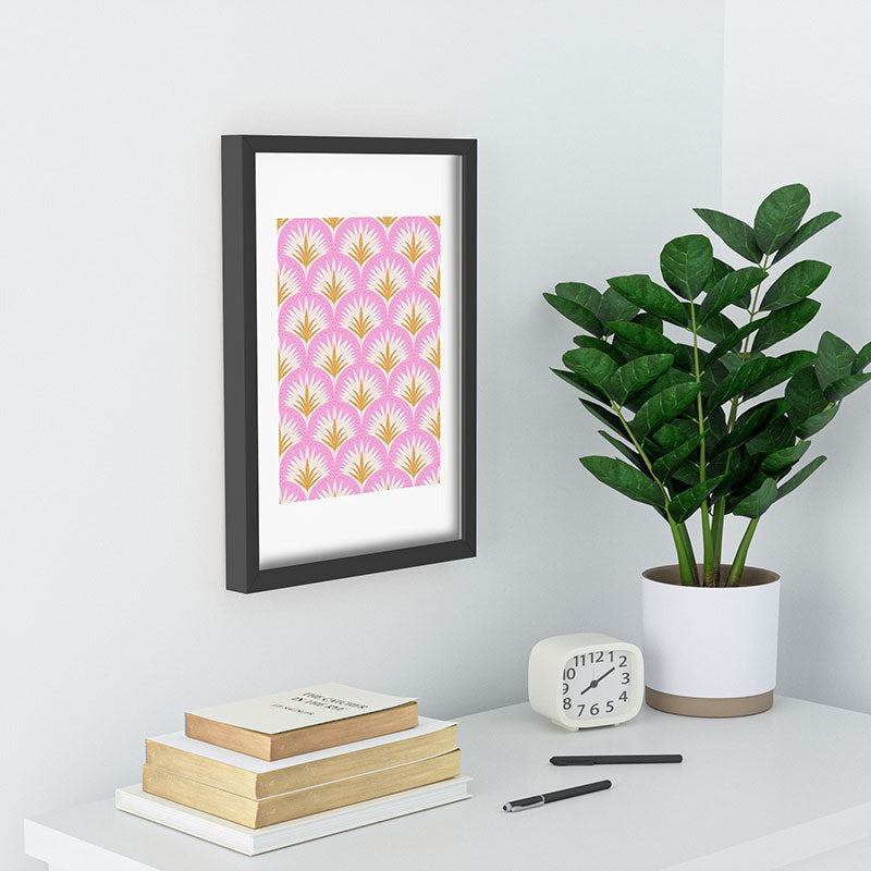 Jennifer Labre Pink Palmetto Recessed Framing Rectangle
