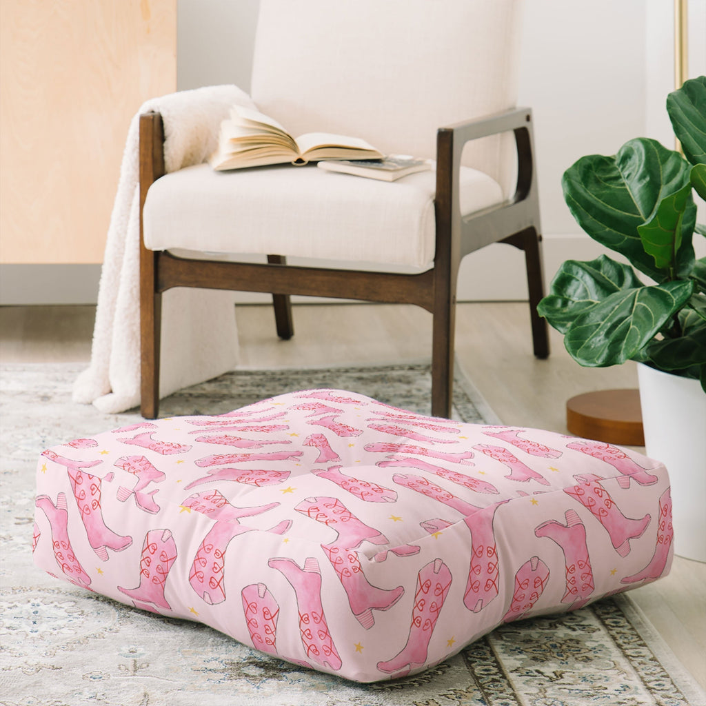 Love_Ryming Stars and Boots Floor Pillow Square