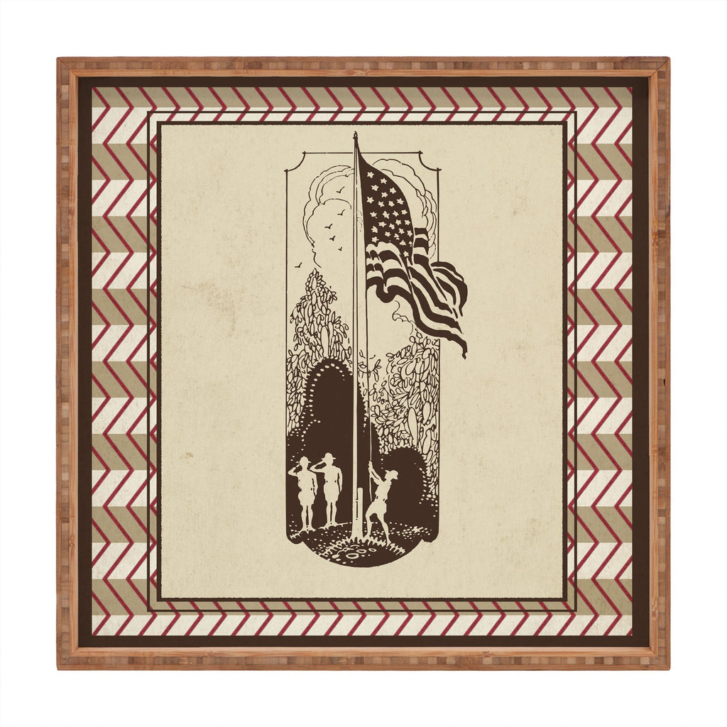DENY Designs Flag Raisers Striped Square Square Tray