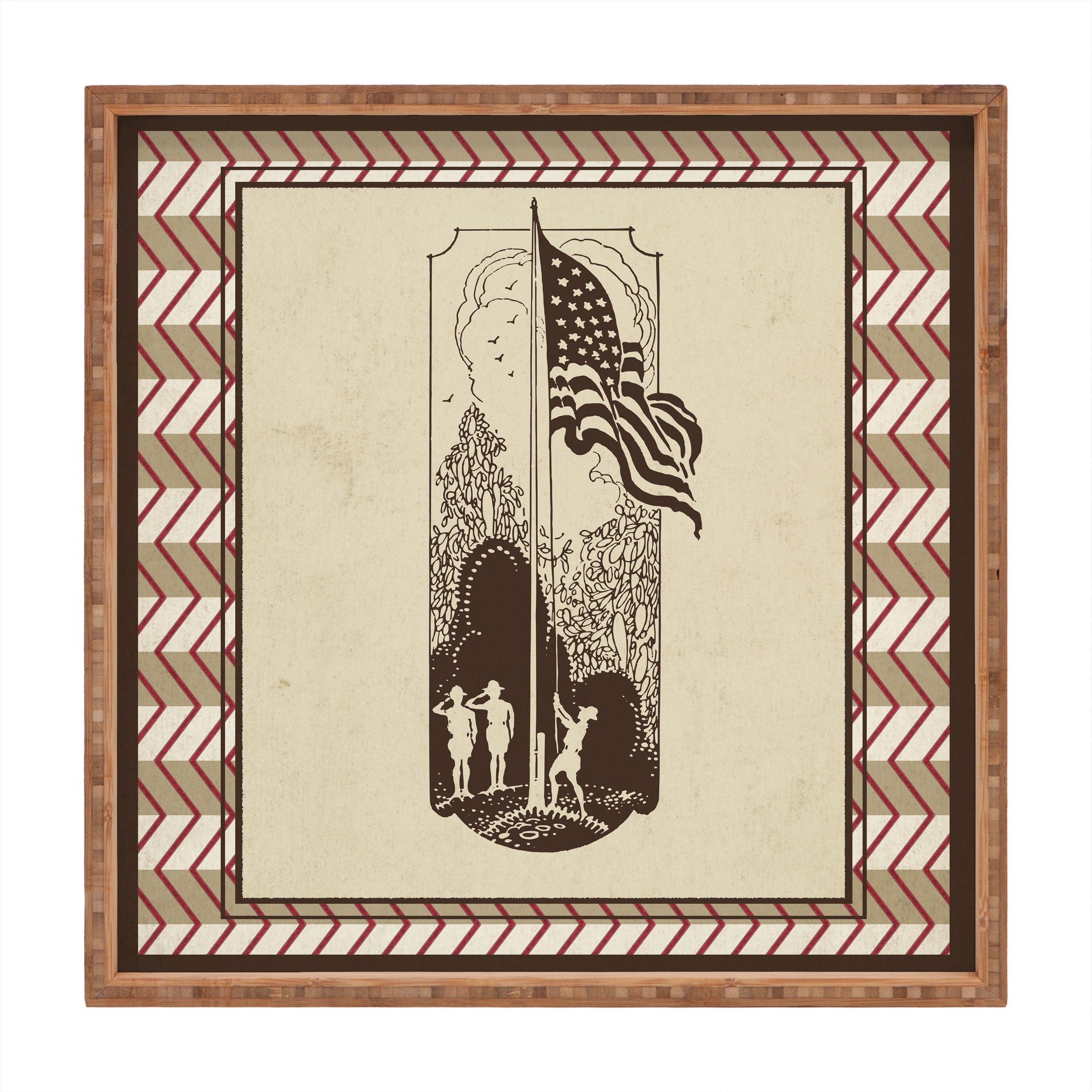 DENY Designs Flag Raisers Striped Square Square Tray