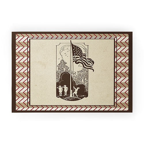 DENY Designs Flag Raisers Striped Square Welcome Mat