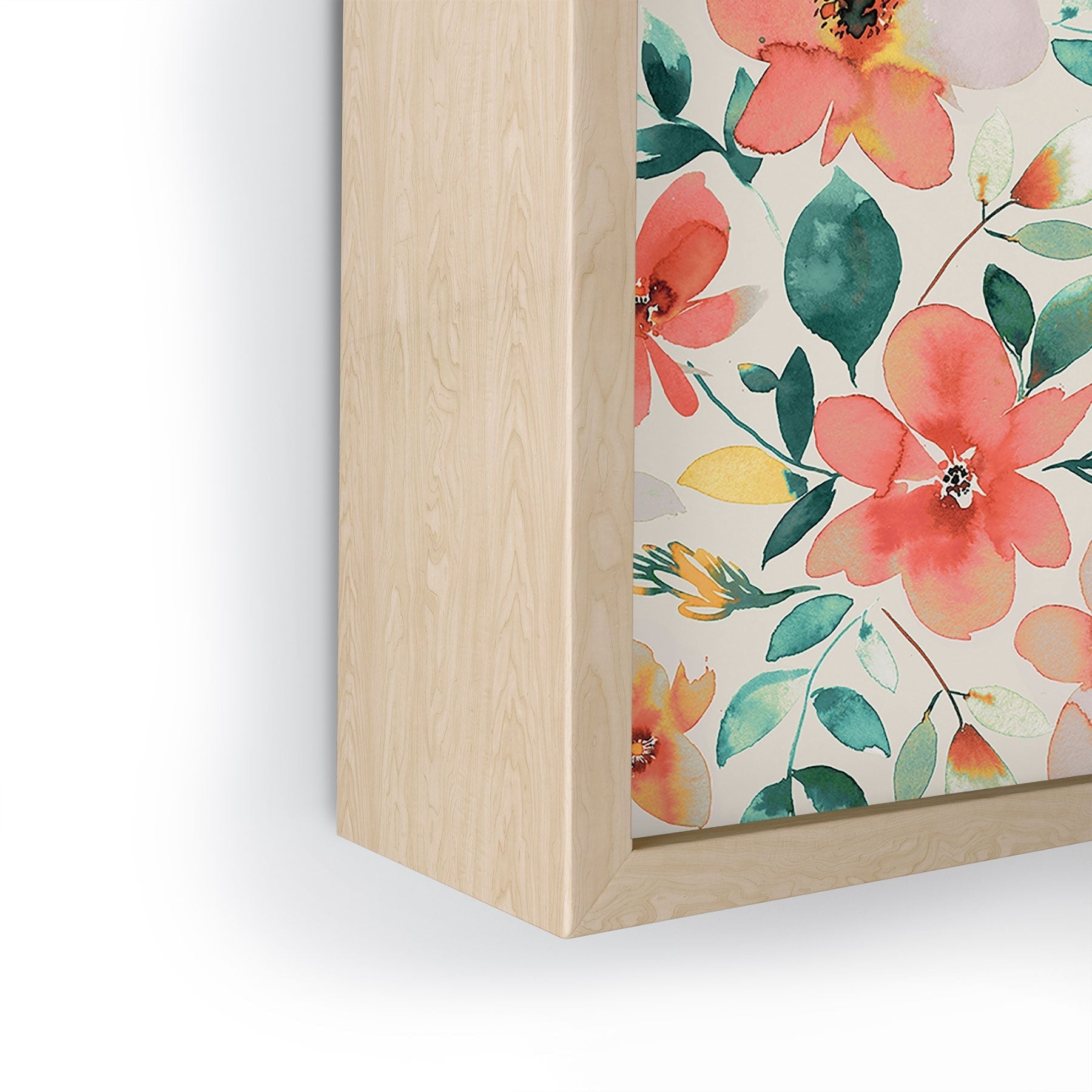 Ninola Design Botanic Retreat Tropical Whimsical Flowers Coral Green Framed Mini Art Print