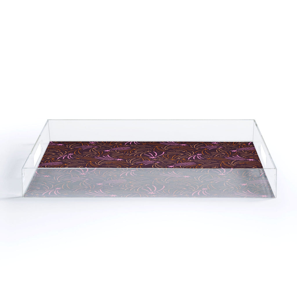 Little Om Pattern Shooting Stars plum Acrylic Tray