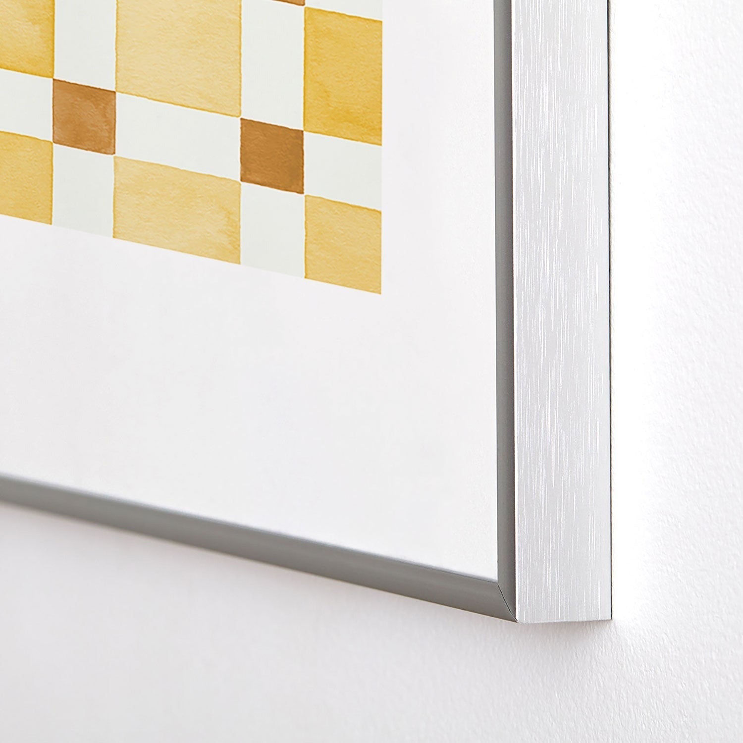 Ninola Design Everyday Artifact Checker Mosaic Tiles Geometry Yellow Metal Framed Art Print