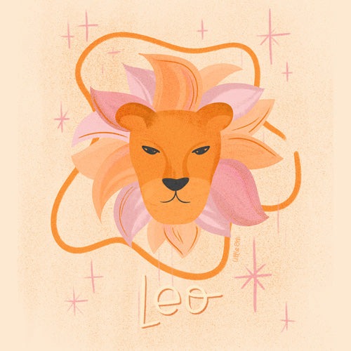 Little Om Zodiac Signs Leo Shower Curtain