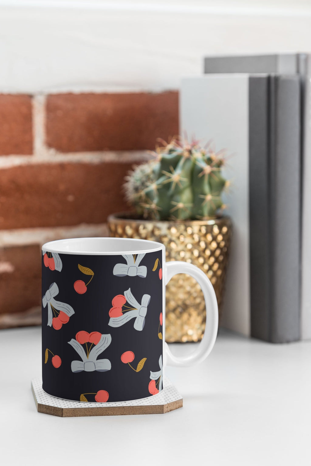 Jennifer Labre Cherries and Bows Coffee Mug