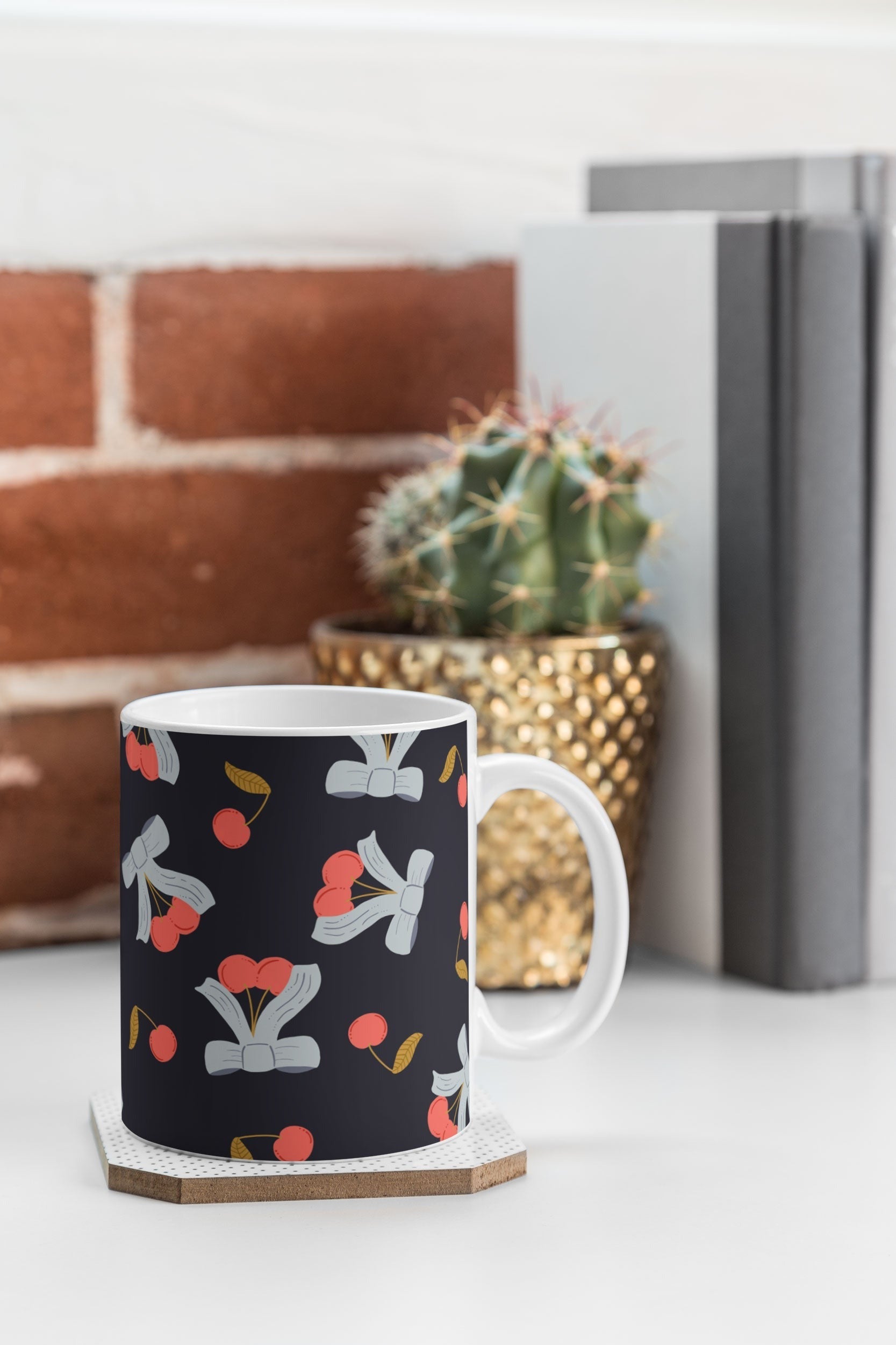 Jennifer Labre Cherries and Bows Coffee Mug