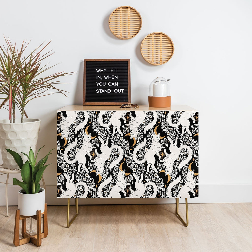 Avenie Celestial Cats Gold Credenza