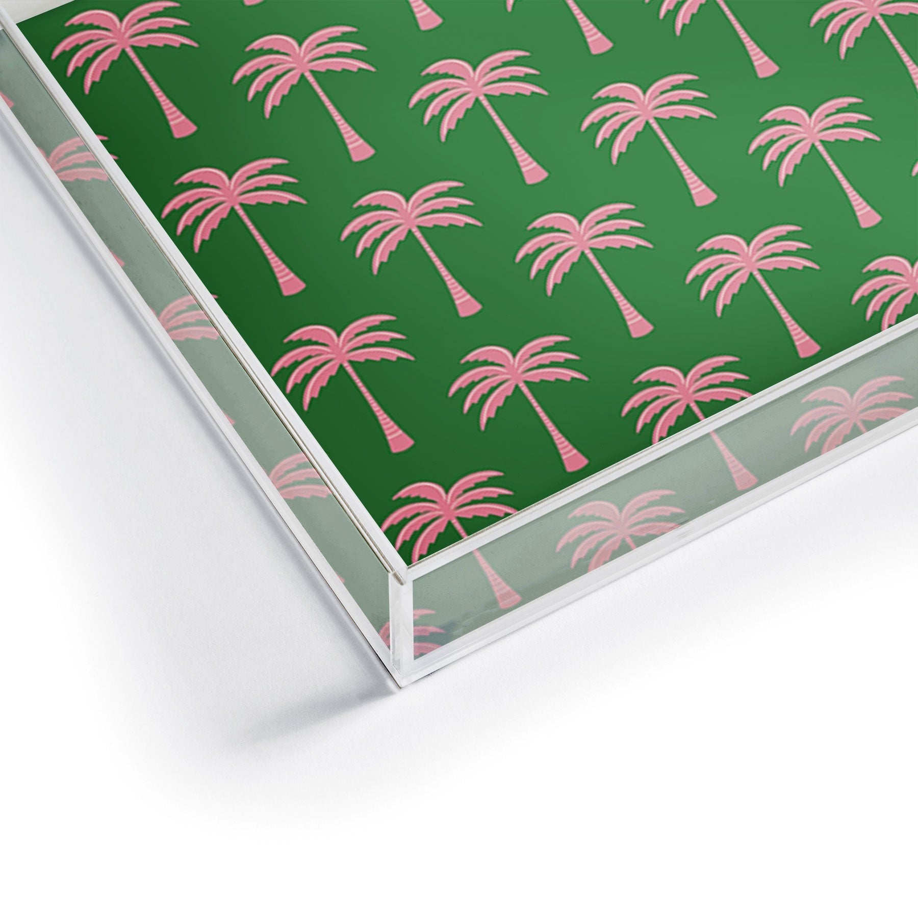 Design by Spark Pink Palm Tree Oasis Acrylic Tray