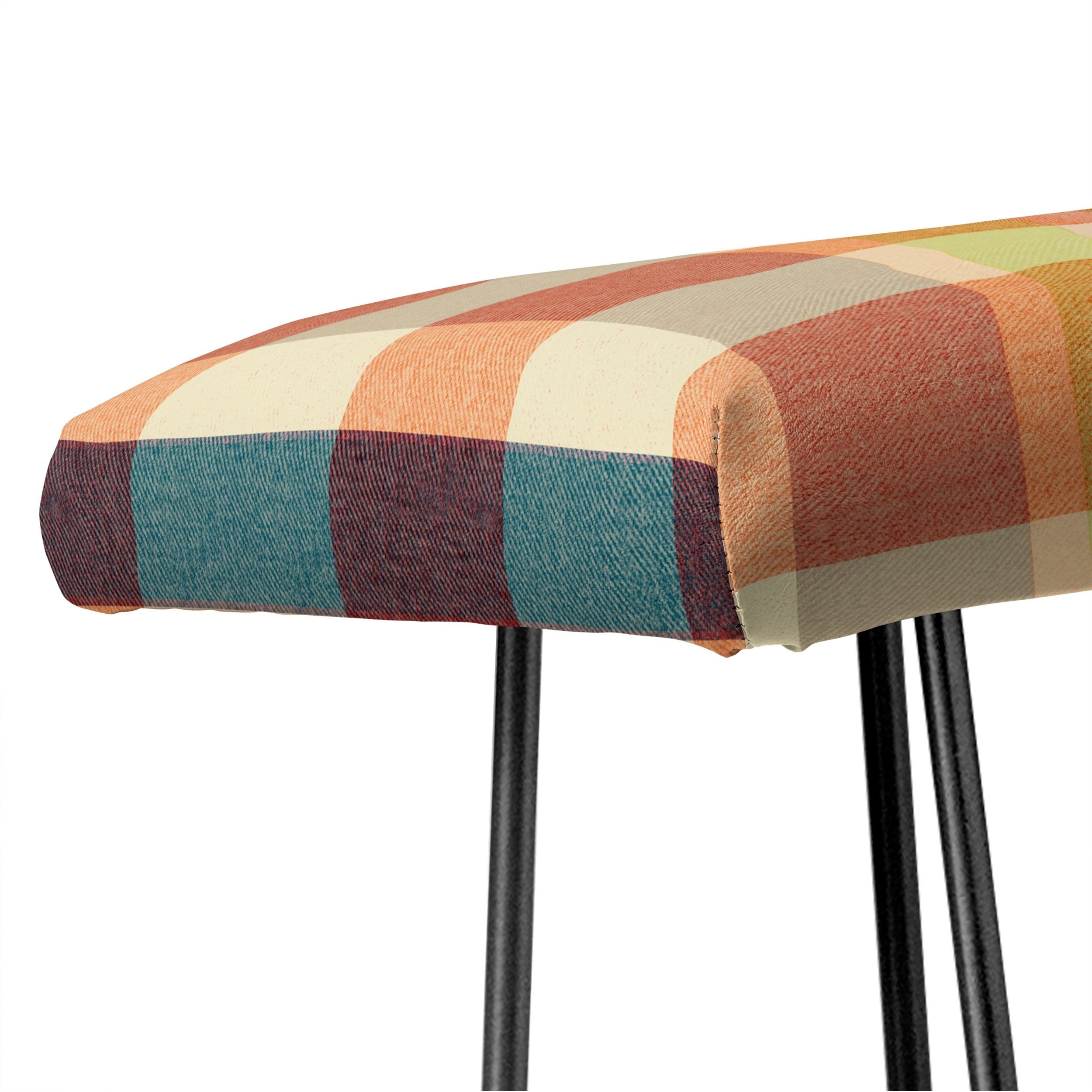 Marta Barragan Camarasa Retro Picnic Plaid Warm Tones Bench