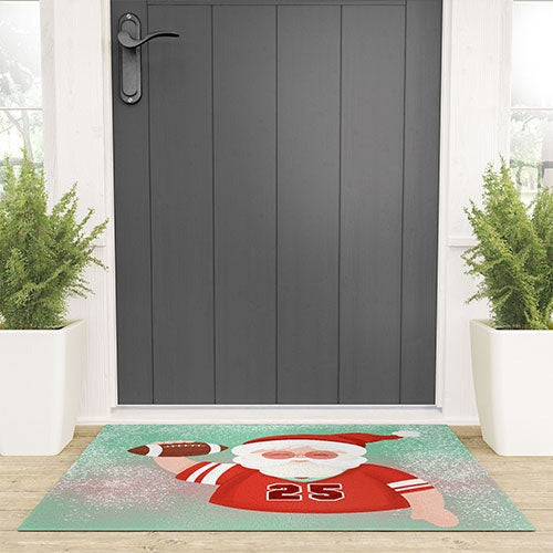 Design by Spark Sporty Football Santa Welcome Mat