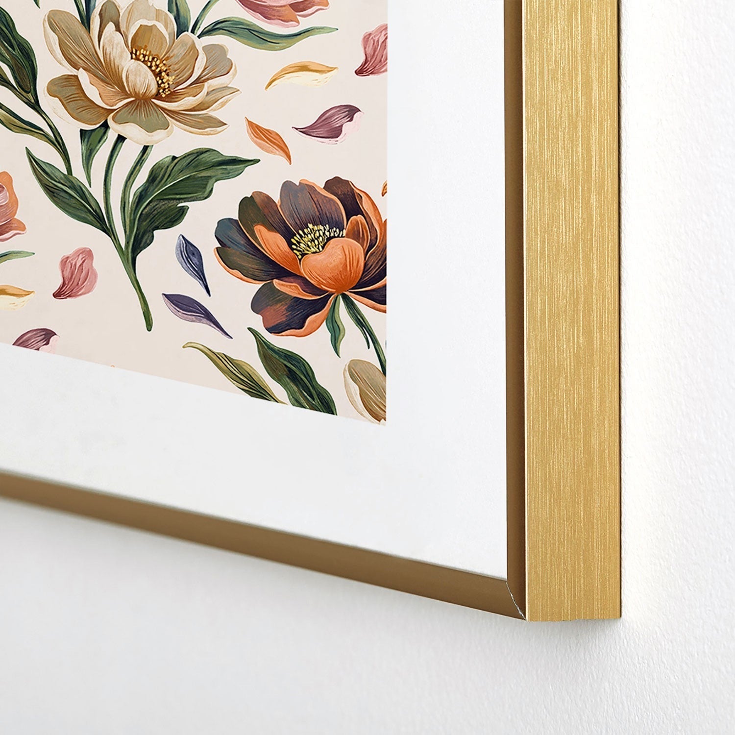 Marta Barragan Camarasa Hand Painted Peony Florals Metal Framed Art Print