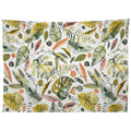Ninola Design Botanic Retreat Tropical Jungle Leaves Botanical Green Orange Tapestry