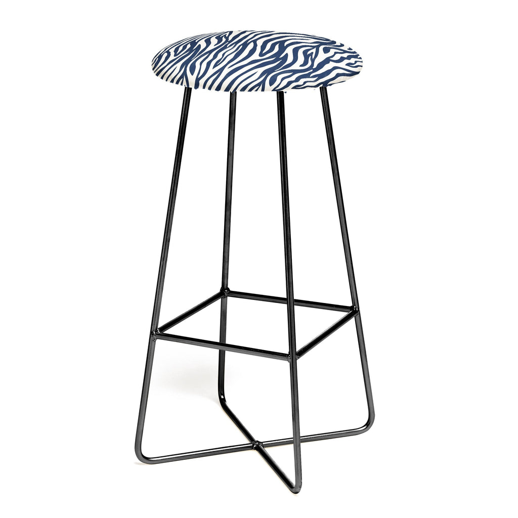 Avenie BR Navy Tiger Stripes Bar Stool