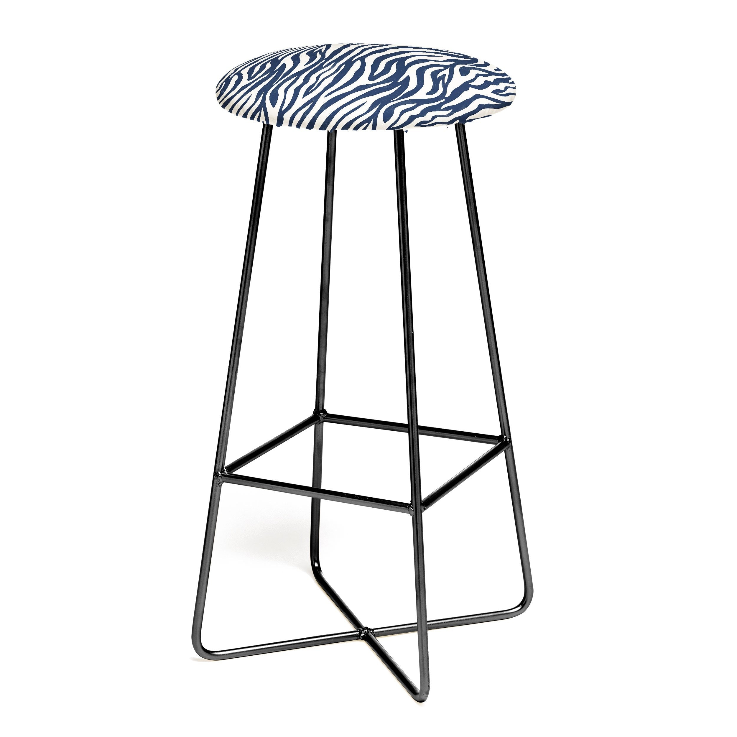 Avenie BR Navy Tiger Stripes Bar Stool