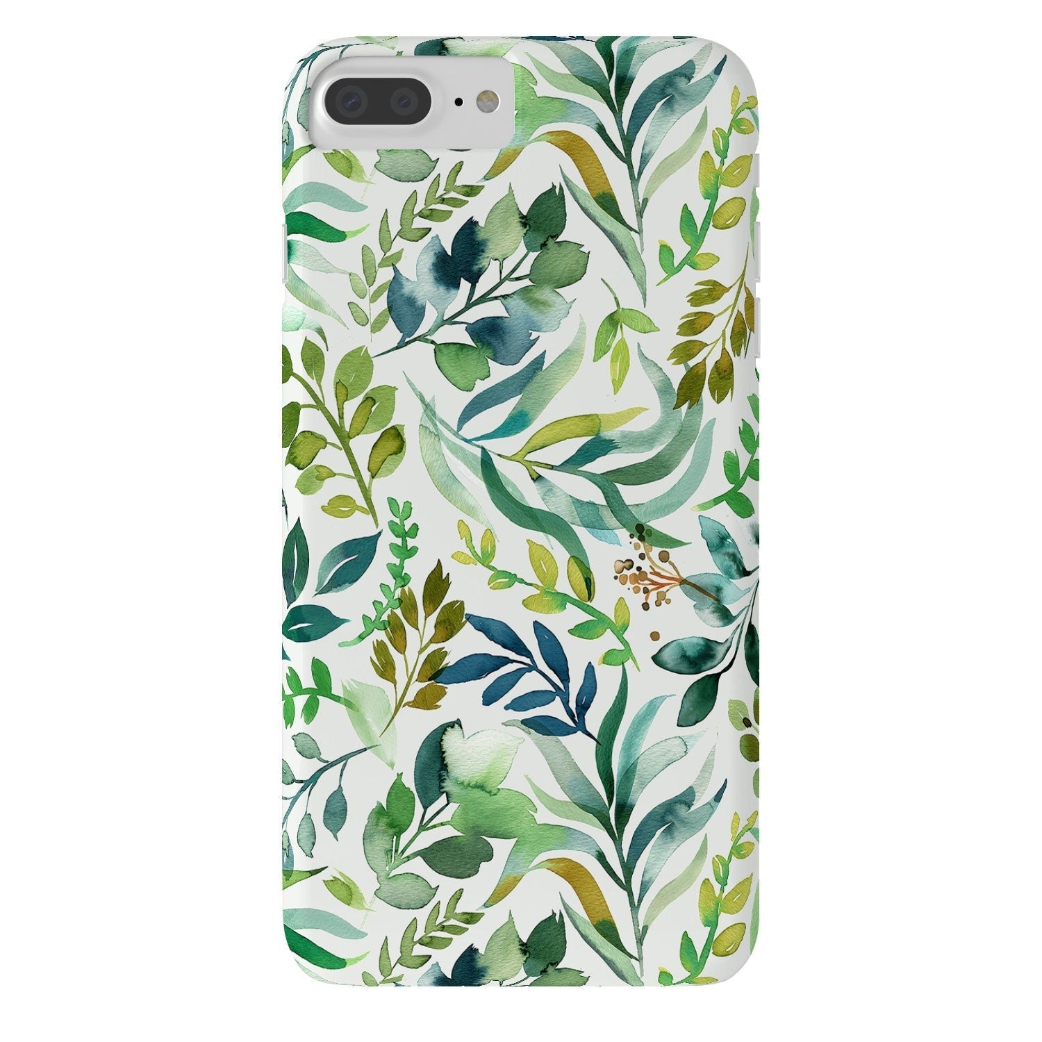 Ninola Design Botanic Retreat Loose Botanical Leaves Watercolor Green Phone Case