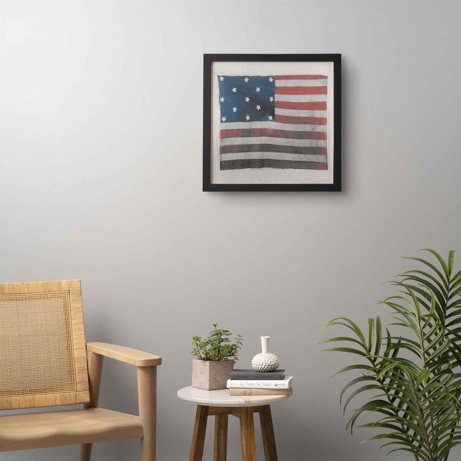 DENY Designs Flag Attributed to Elizabeth Schuyler Hamilton Framed Wall Art