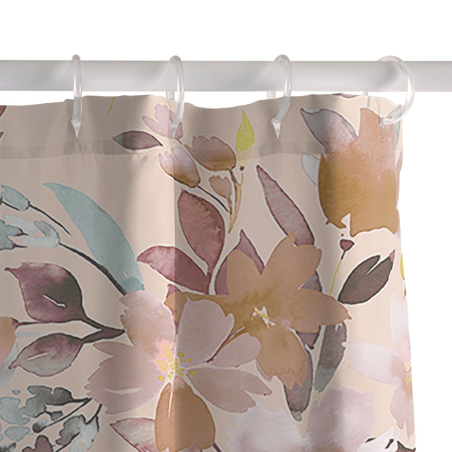 Ninola Design Botanic Retreat Floral Oleander Whimsical Soft Pink Shower Curtain