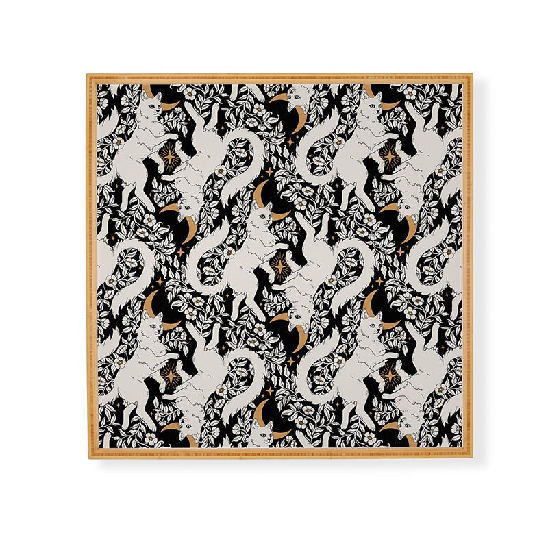 Avenie Celestial Cats Gold Framed Wall Art