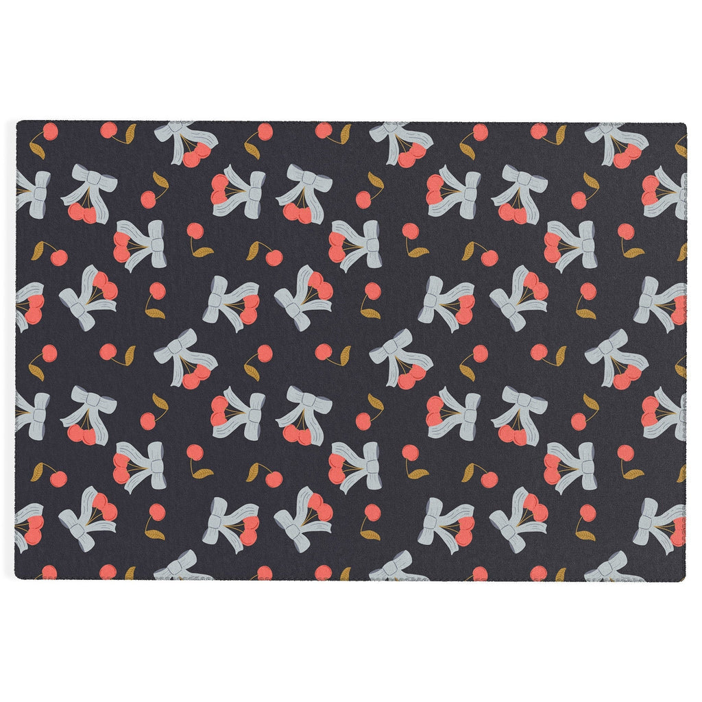 Jennifer Labre Cherries and Bows Outdoor Rug