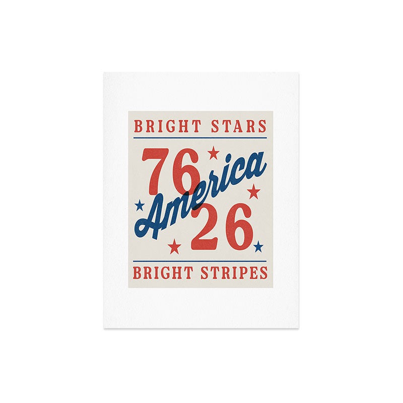 DENY Designs Bright Stars Bright Stripes Art Print