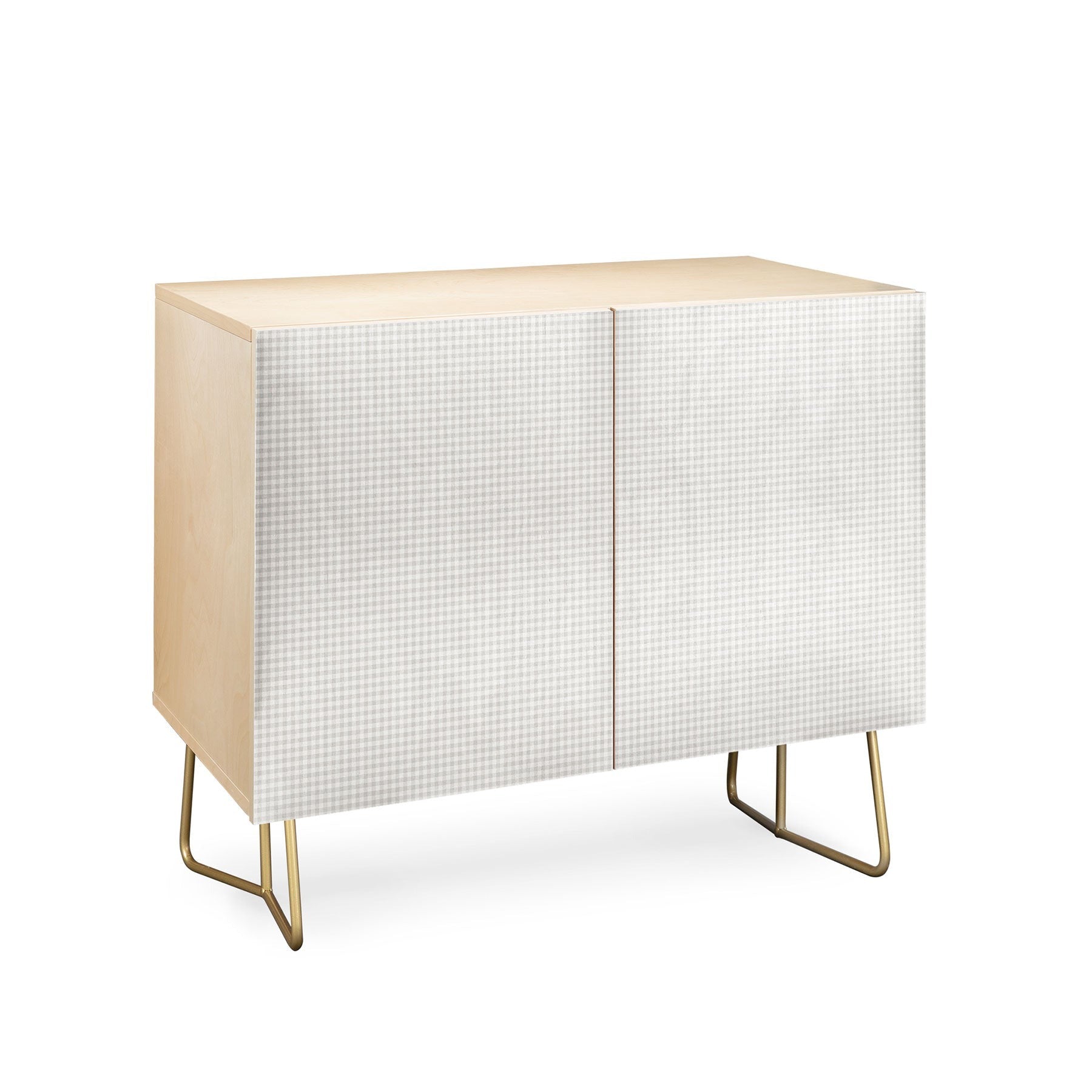 Colour Poems Gingham Plaid Pattern Cloud White Credenza