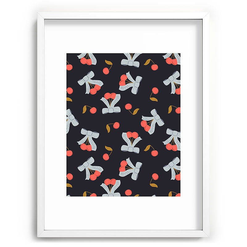 Jennifer Labre Cherries and Bows Recessed Framing Rectangle